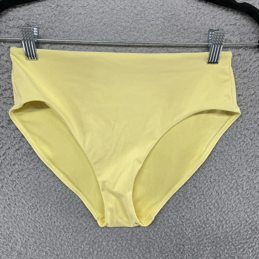 Athleta Bikini Set Womens Small Butter Yellow High Waisted 2 Piece Swim Beach